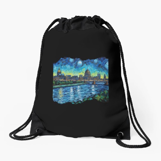 St Paul Minnesota Skyline Tribute Capital Charm Drawstring Bags