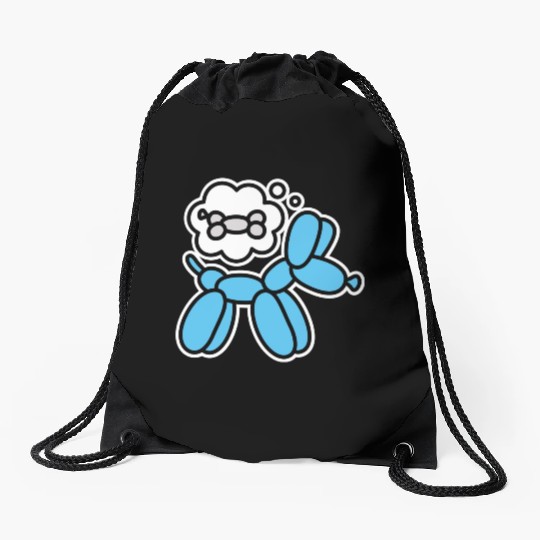 Balloon dog and bone Balloon artist Balloon animal Drawstring Bags