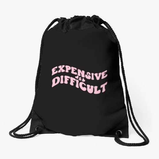Expensive And Difficult Bougie Bougee Preppy Aesth Drawstring Bags