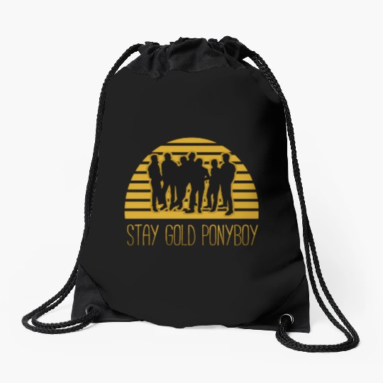 Stay Gold Pony Drawstring Bags
