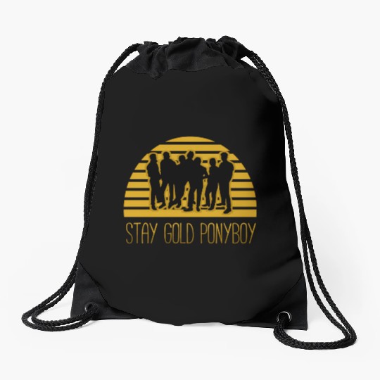 Stay Gold Pony Drawstring Bags