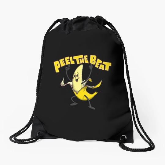 Peel The Beat Dancing Banana Drawstring Bags