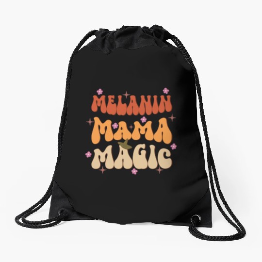 Melanin Mama Magic, Independence Day Drawstring Bags