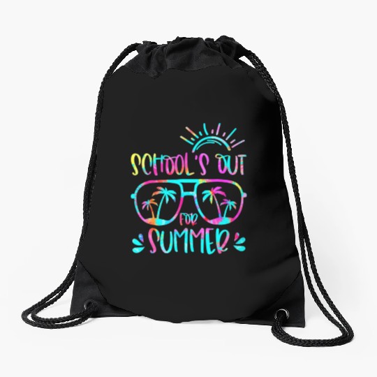 Last Day Of School Schools Out For Summer Teacher Drawstring Bags