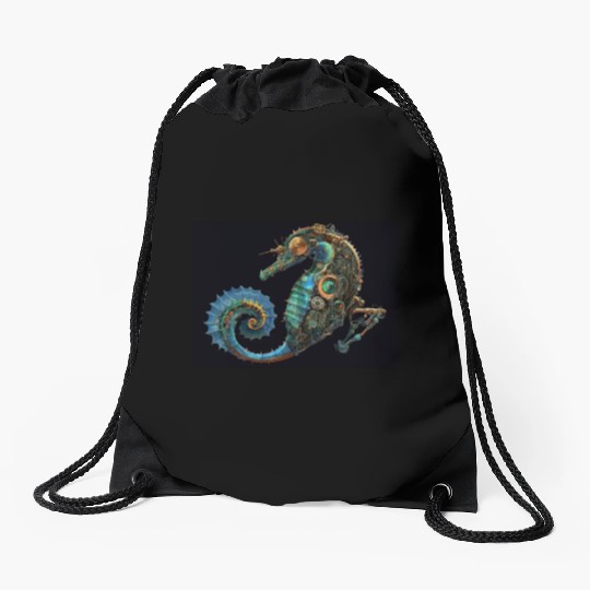 Cybernetic Octopus Drawstring Bags