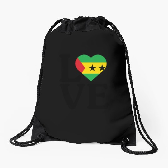Love Sao Tome and Principe Drawstring Bags