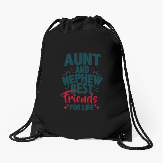 Aunt And Nephew Best Friends Drawstring Bags