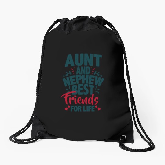 Aunt And Nephew Best Friends Drawstring Bags
