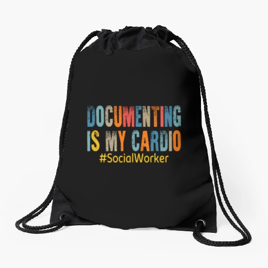 Documenting Is My Cardio Social Worker Drawstring Bags