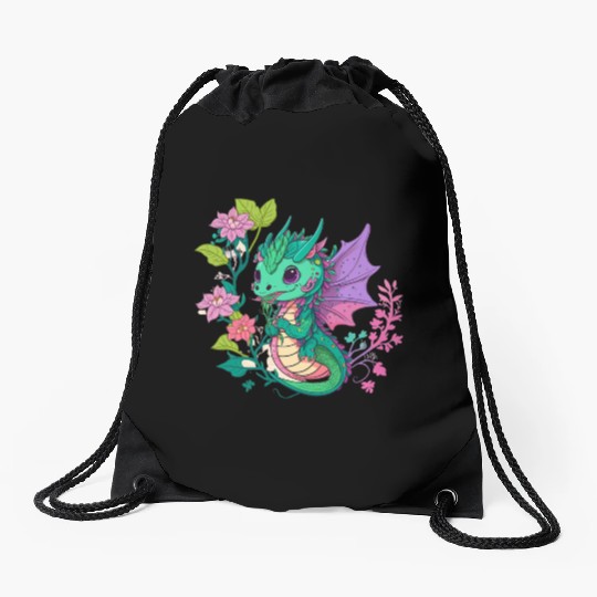 dragon Hello Spring Happiness Time 1 Drawstring Bags