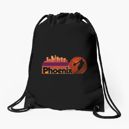 Phoenix Az Cityscape Basketball Fans Drawstring Bags