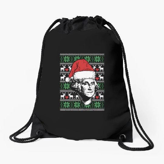Ugly George Washington Patriotic President Drawstring Bags