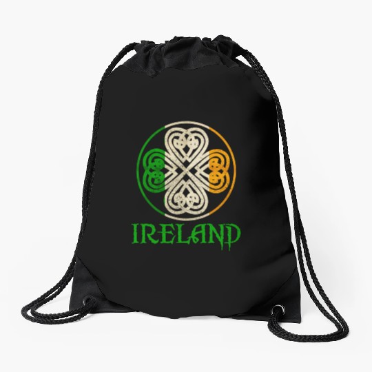 Celtic Knot Clover Ireland St Paddys Day Irish 202 Drawstring Bags