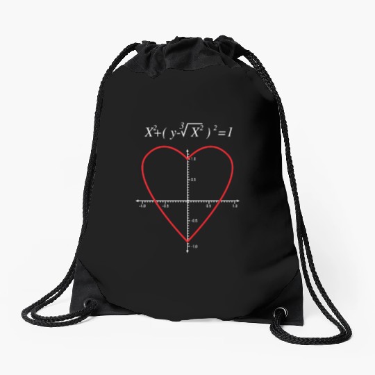 Love Math Heart X Axis Y Axis Graph Equation Drawstring Bags