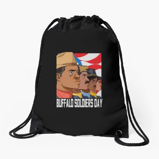 National Buffalo Soldiers Day July 28Th Patriotic Drawstring Bags