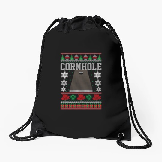 Cornhole Ugly Happy Drawstring Bags