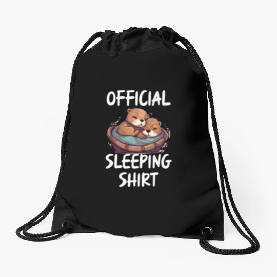 Official sleeping pajama Drawstring Bags sea otter