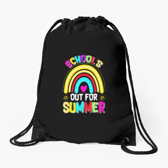 Schools Out For Summer Teacher Last Day Of School Drawstring Bags