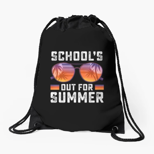 Last Day Of School Schools Out For Summer Teacher Drawstring Bags