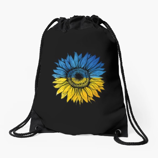 Sunflower Ukraine Ukrainian Flag Stand With Ukrain Drawstring Bags