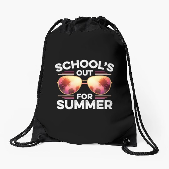 Last Day Of School Schools Out For Summer Teacher Drawstring Bags