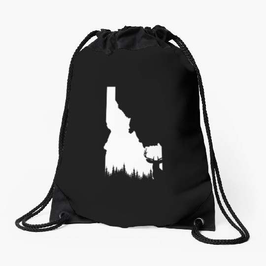 Hunter Elk Deer State Idaho Hunting Drawstring Bags