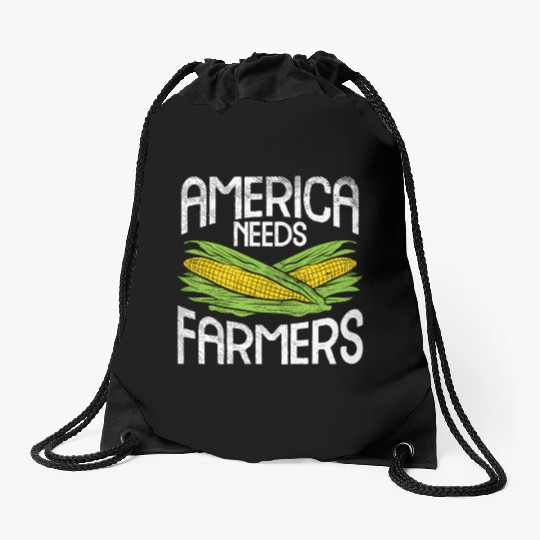 America Needs Farmers Agriculture Corn Farming Drawstring Bags