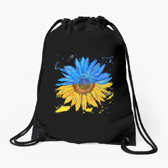 Ukraine Flag Sunflower Ukrainian Support Drawstring Bags