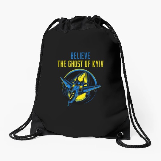 The Ghost Of Kyiv Believe Ukraine I Stand With Ukr Drawstring Bags