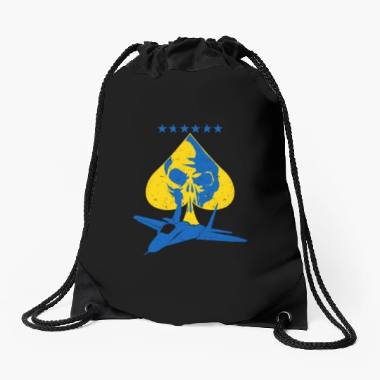 The Ghost Of Kyiv Kiev Ukraine Ace Fighter Pilot Drawstring Bags