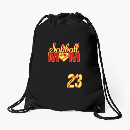 Softball Mom Mother'S Day 23 Fastpitch Jersey Numb Drawstring Bags