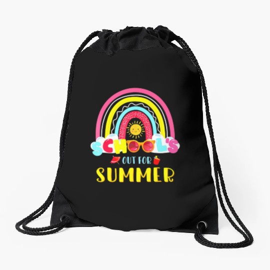 Last Day Of School Schools Out For Summer Teacher Drawstring Bags
