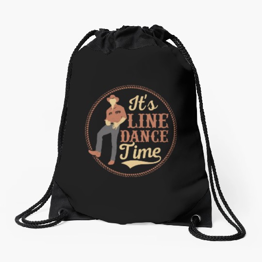 It's Line Dance Time Country Music Western Drawstring Bags