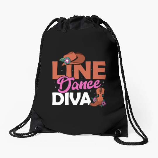 Line Dance Diva Country Music Western Drawstring Bags