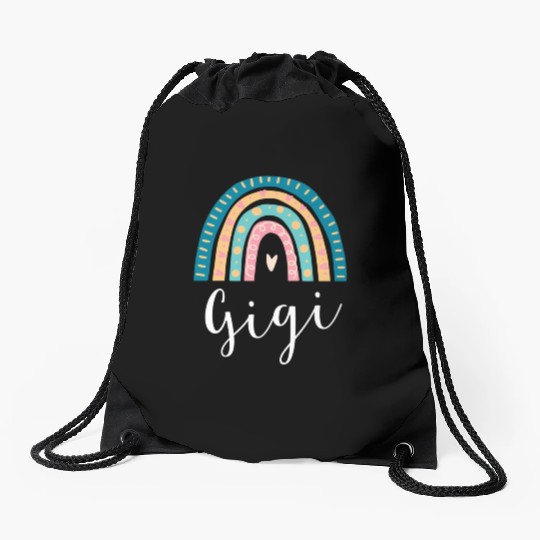 Gigi Rainbow For Grandma Family Drawstring Bags