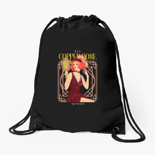 Nyc Copper Rose The Great Gatsby Drawstring Bags