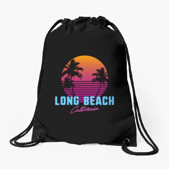 Long Beach California Drawstring Bags
