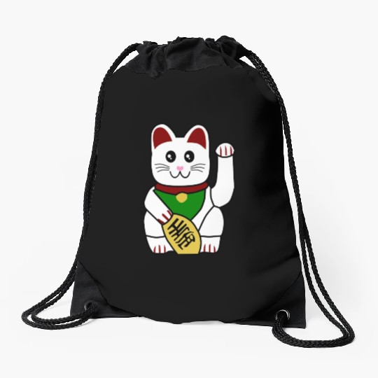Cute Japanese Lucky Cat 1 Drawstring Bags
