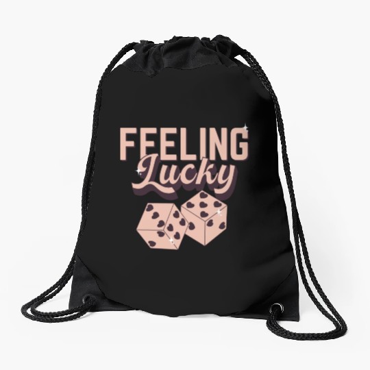 Feeling Lucky Retro Valentine 1 Drawstring Bags