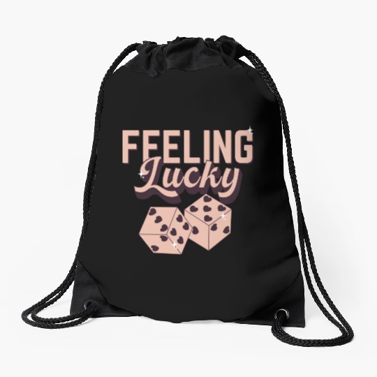Feeling Lucky Retro Valentine 1 Drawstring Bags