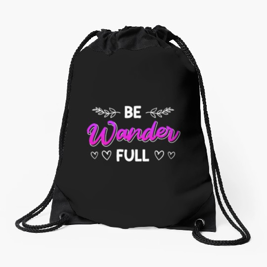 Wanderfull Mountain fan Wanderlust Hiker Summit Drawstring Bags
