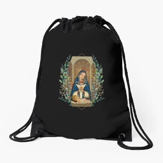 85417 Our Lady Of Altagracia Virgen De Dominicana Drawstring Bags