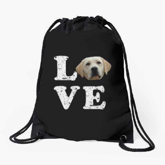 I Love My Yellow Lab Labrador Retriever Dog Drawstring Bags