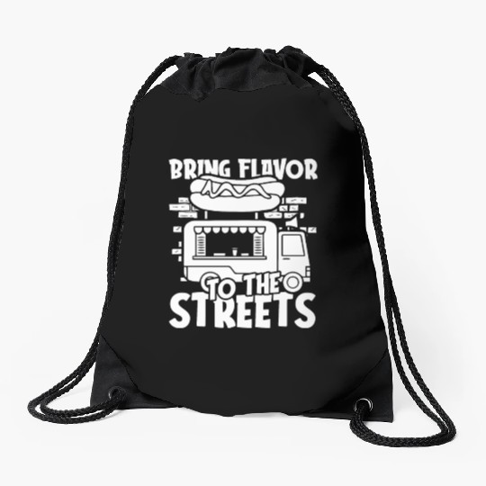 Street Food Hotdog Drawstring Bags