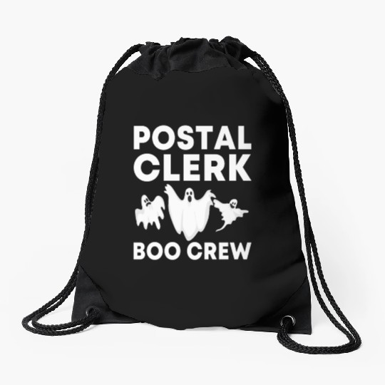 Funny Postal Clerk Boo Crew Spooky Halloween Drawstring Bags