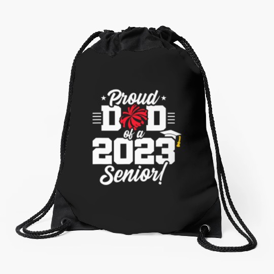 Senior Year - Cheerleading Dad - Class of 2023 - S Drawstring Bags