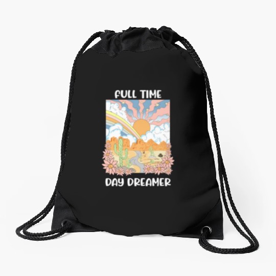 Full Time Day Dreamer Drawstring Bags