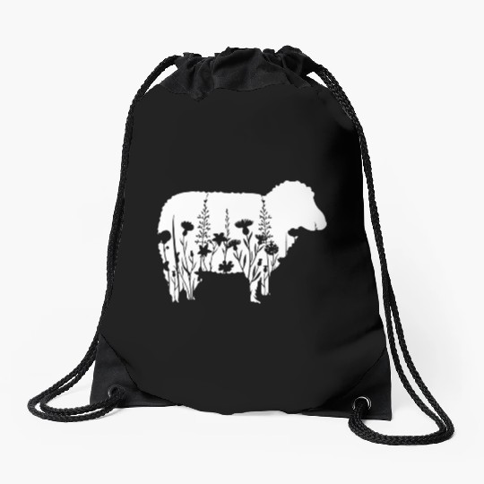 Sheep Whisperer Flower Funny Farming Farm Animal Drawstring Bags