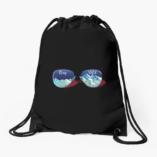 Mountain Sun Glasses Drawstring Bags