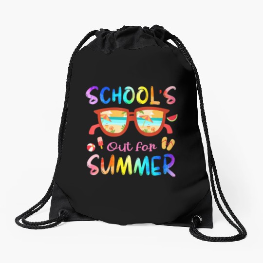 Schools Out For Summer Last Day Of School Teacher Drawstring Bags